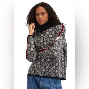 Dale of Norway Firda Women’s Small Black White Turtleneck Sweater Merino Wool